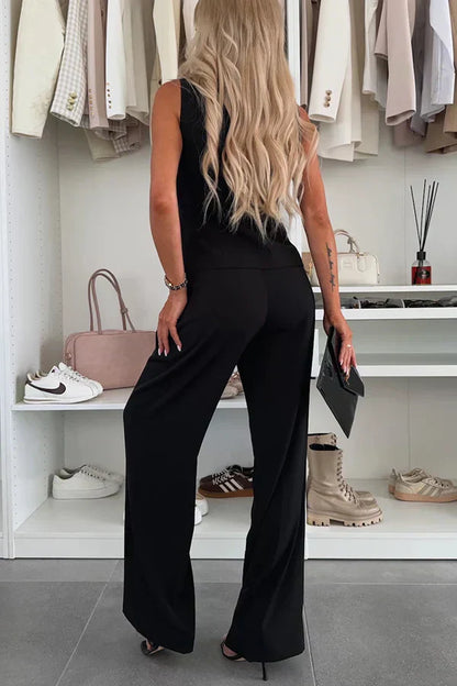 Women's Two-Piece Vest Wide Leg Pants Set