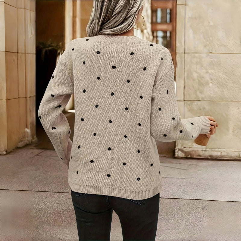 Women's Dotted Round Neck Sweater