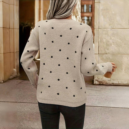 Women's Dotted Round Neck Sweater
