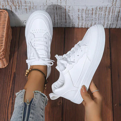 Women's White Sneakers - VibreMode