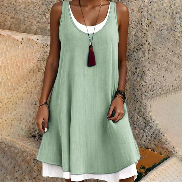 Casual Summer Sleeveless Mini Dress for Women