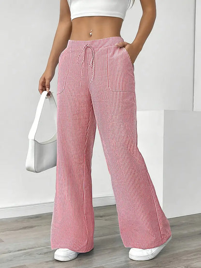Comfortable Loose Fit Striped Pants