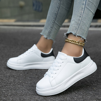 Women's White Leather Sneakers