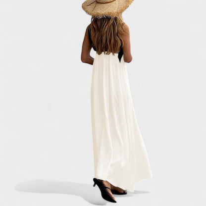 Elegant Women's Maxi Dress Cross Neck Design