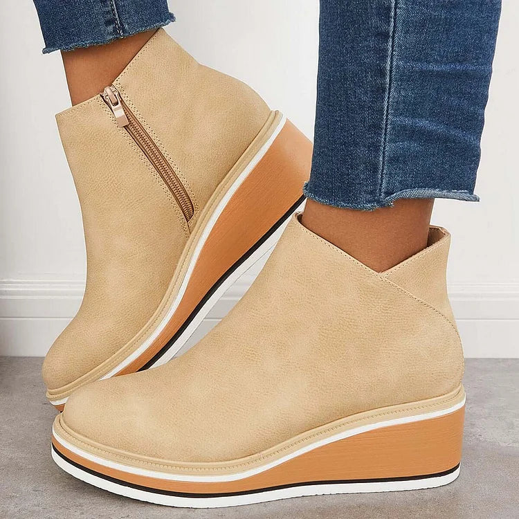 Women's Ankle Boots Side Zipper Style