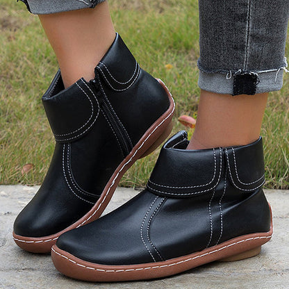 Women's Classic Ankle Boots Non-Slip Leather Black