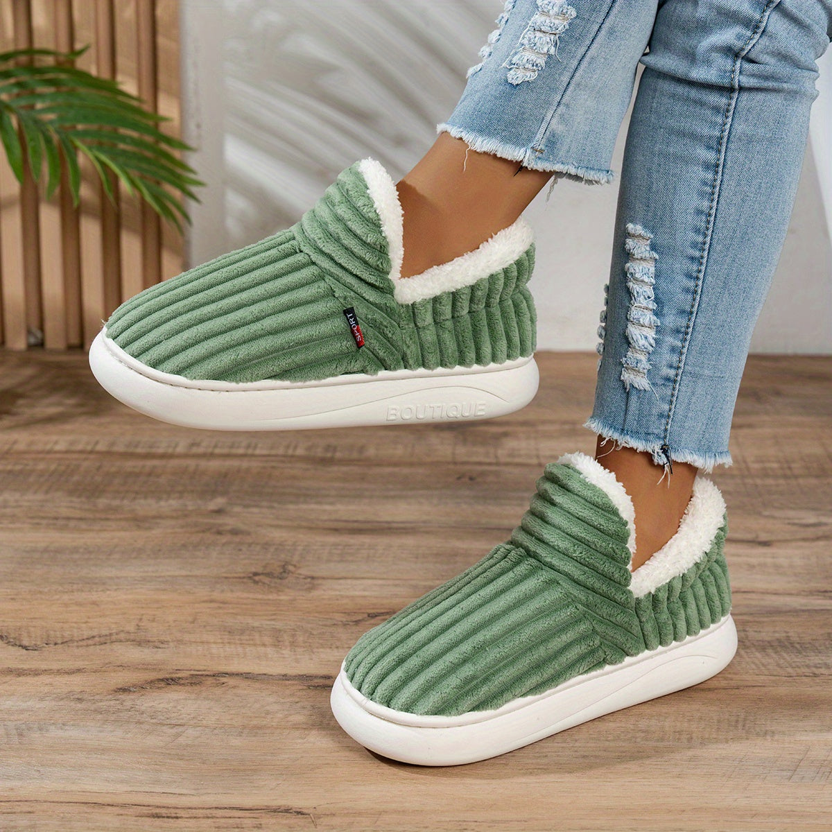 Women's Fleece Slippers Non-Slip Sole