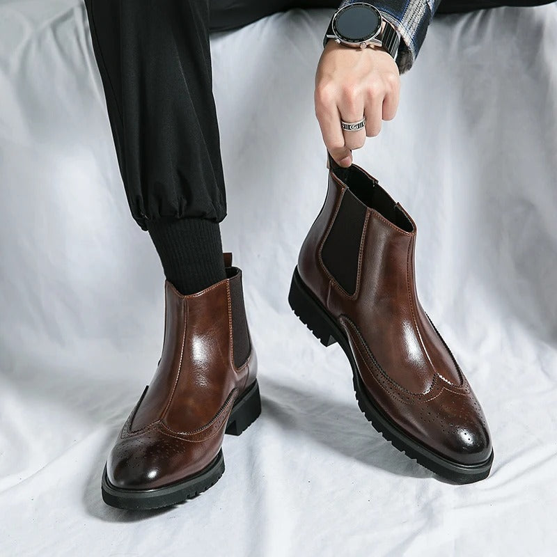 Davenport Men's Faux Leather Chelsea Boots