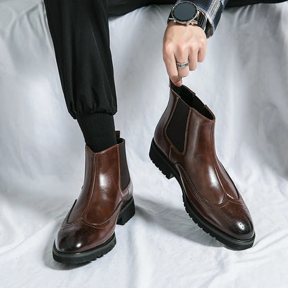 Davenport Men's Faux Leather Chelsea Boots