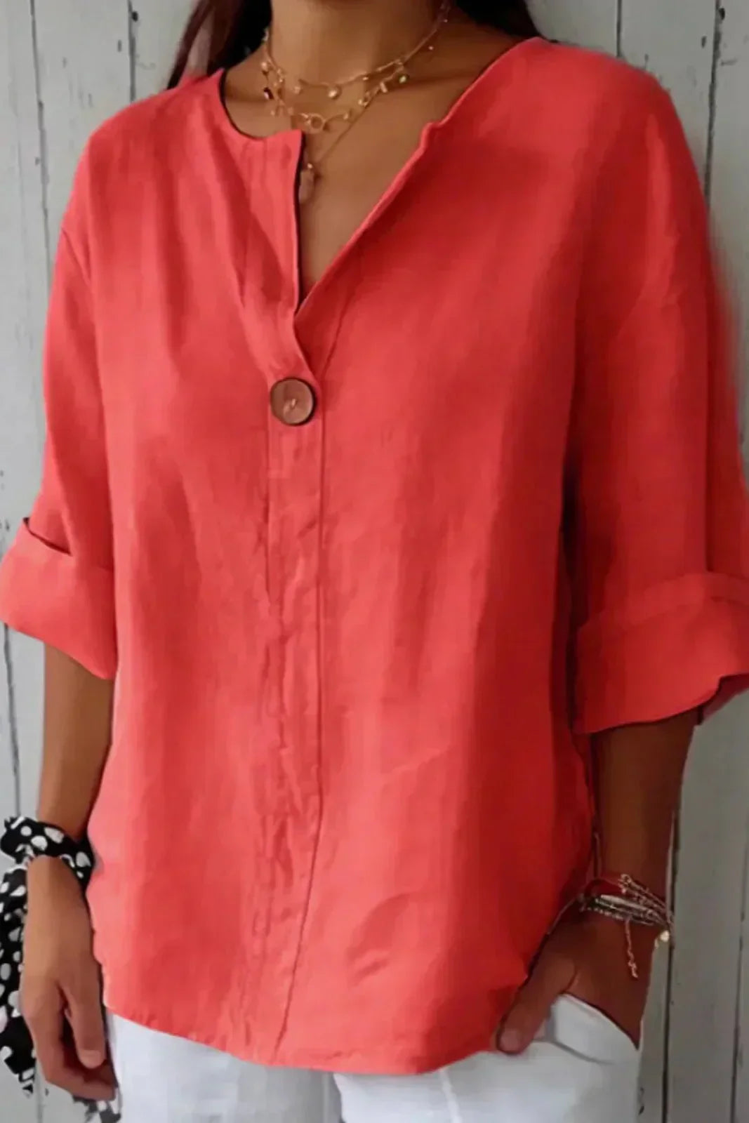 Casual Fit Button Front Women's Blouse