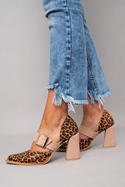 Velvet Leopard High Heel Sandals