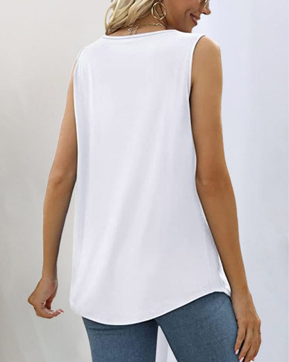 Trendy Tank Top with Square Neck Design