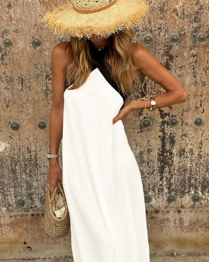 Sleek Strapless Two Tone Formal Dress