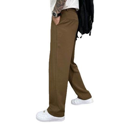 Men's Straight Leg Pleated Trousers