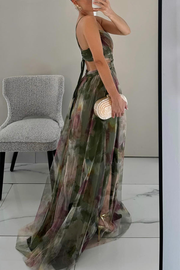 Floral Women's Summer Maxi Dress with Spaghetti Straps