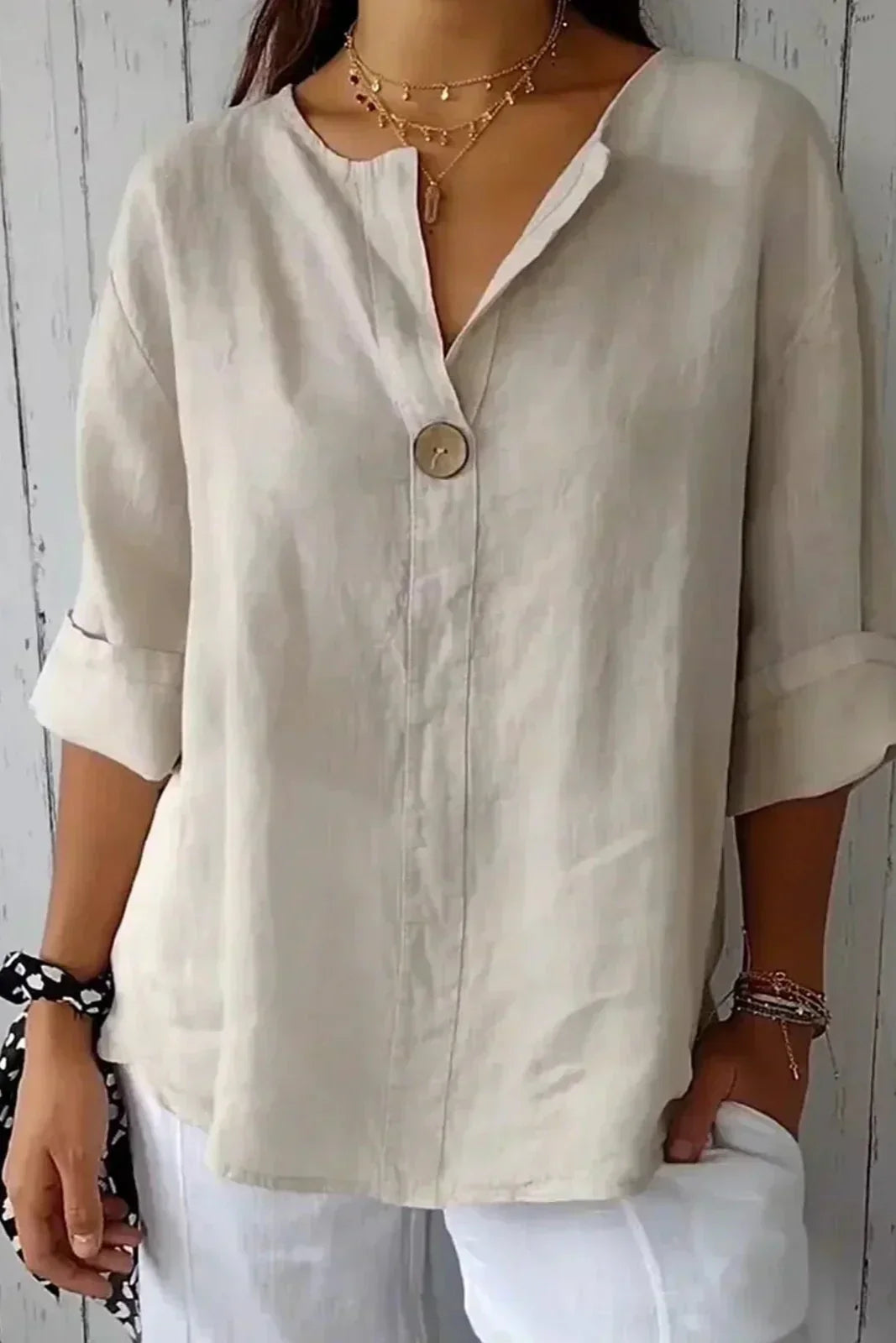 Casual Fit Button Front Women's Blouse