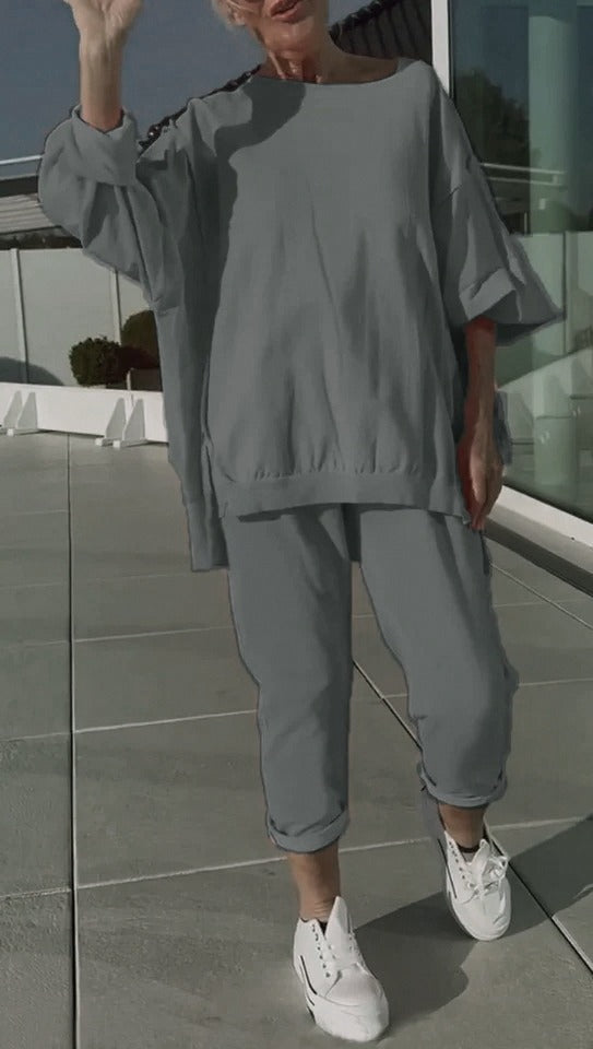 Women's Loungewear Loose Fit Pullover Pants Set