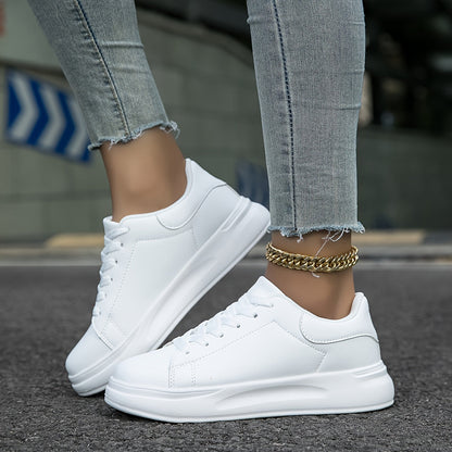 Women's White Leather Sneakers