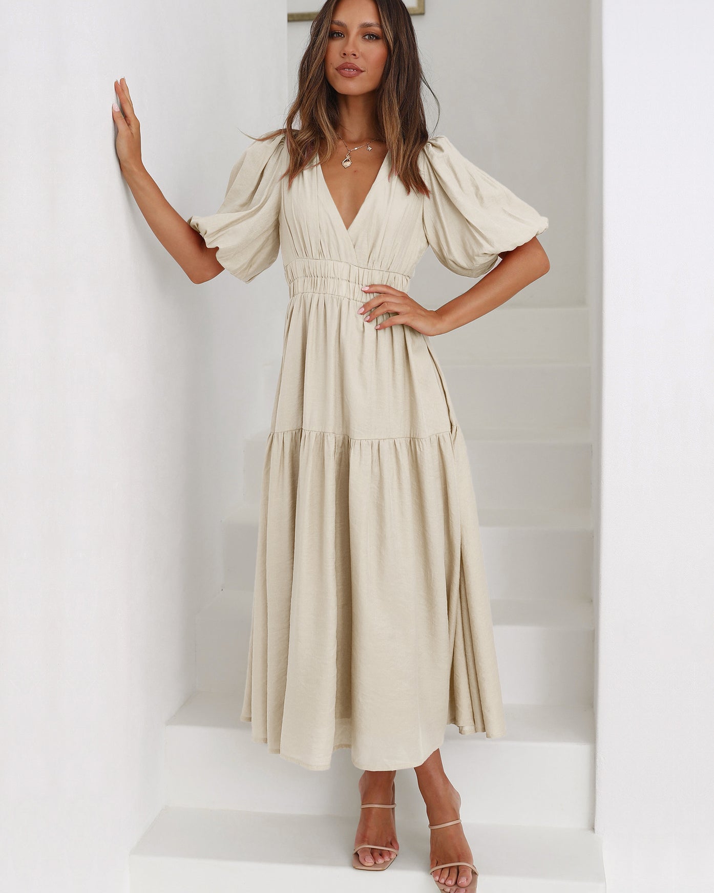 Fluffy Ruffled Women's Casual Dress