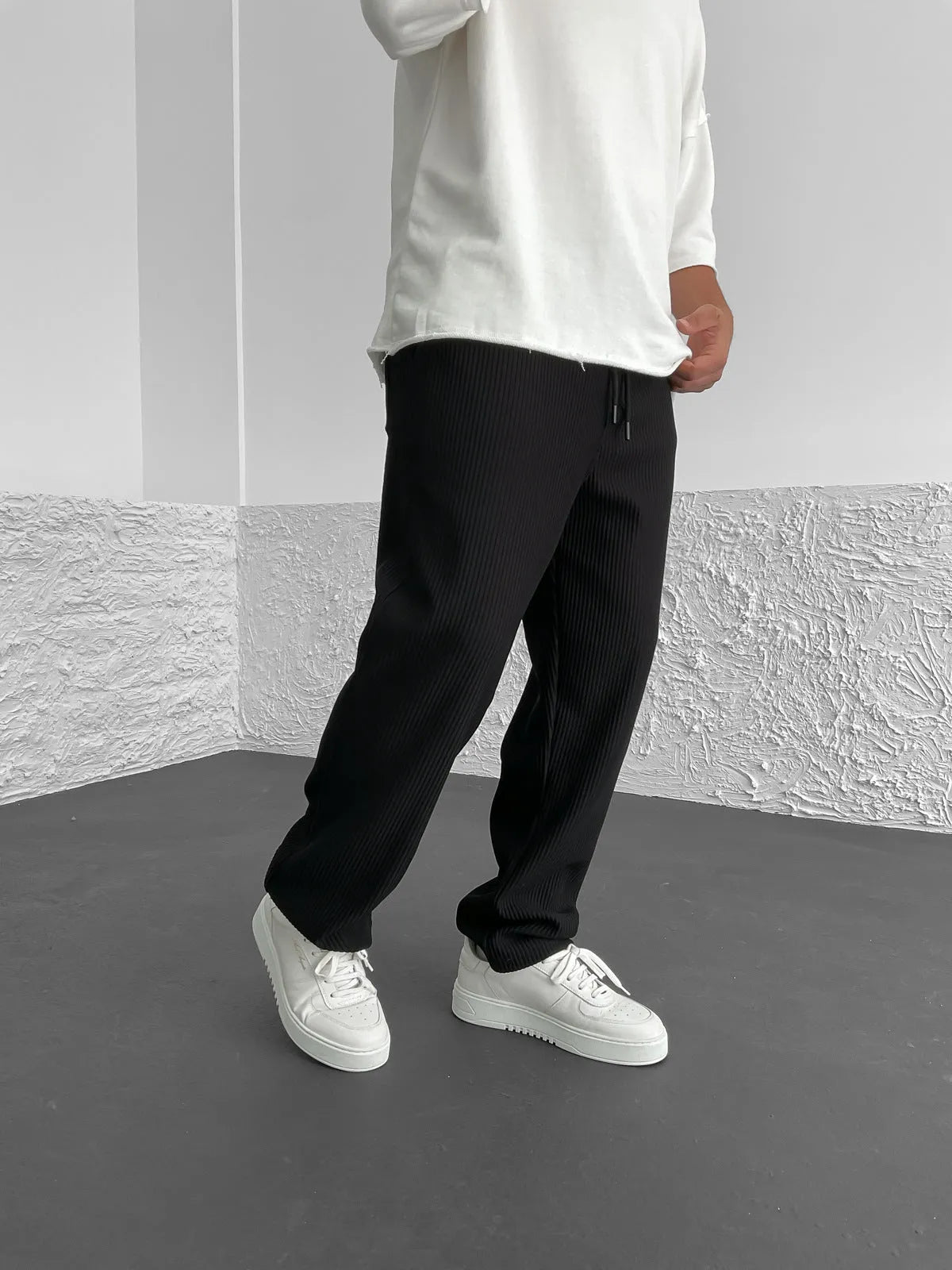 Men's Wide Leg Lounge Pants Vertical Stripe