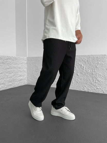 Men's Wide Leg Lounge Pants Vertical Stripe