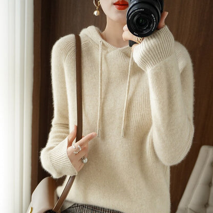 Women's Knit Hoodie Comfortable - VibreMode
