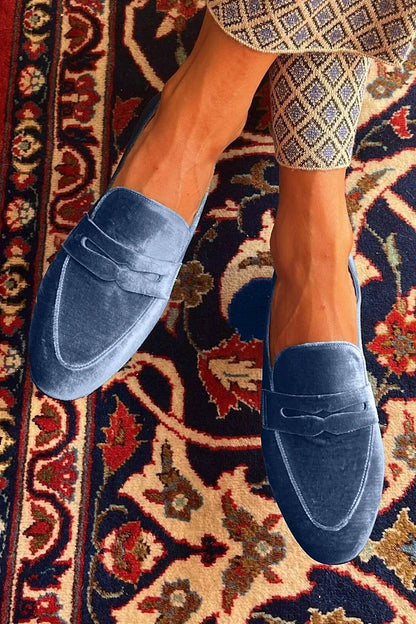 Women's Velvet Slip-On Loafers