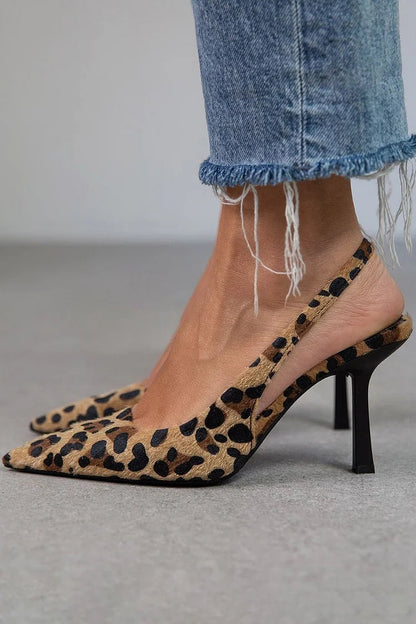 Animal Print High Heel Slingbacks