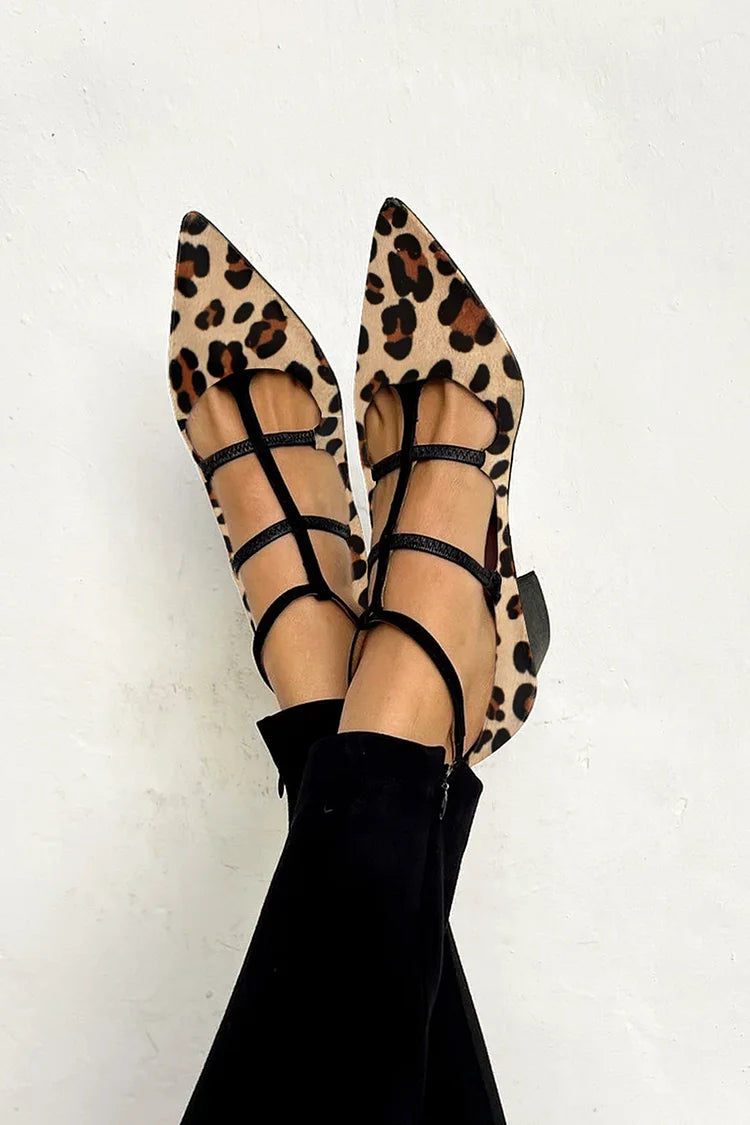 Women's Pointed-Toe Strappy Flats - VibreMode