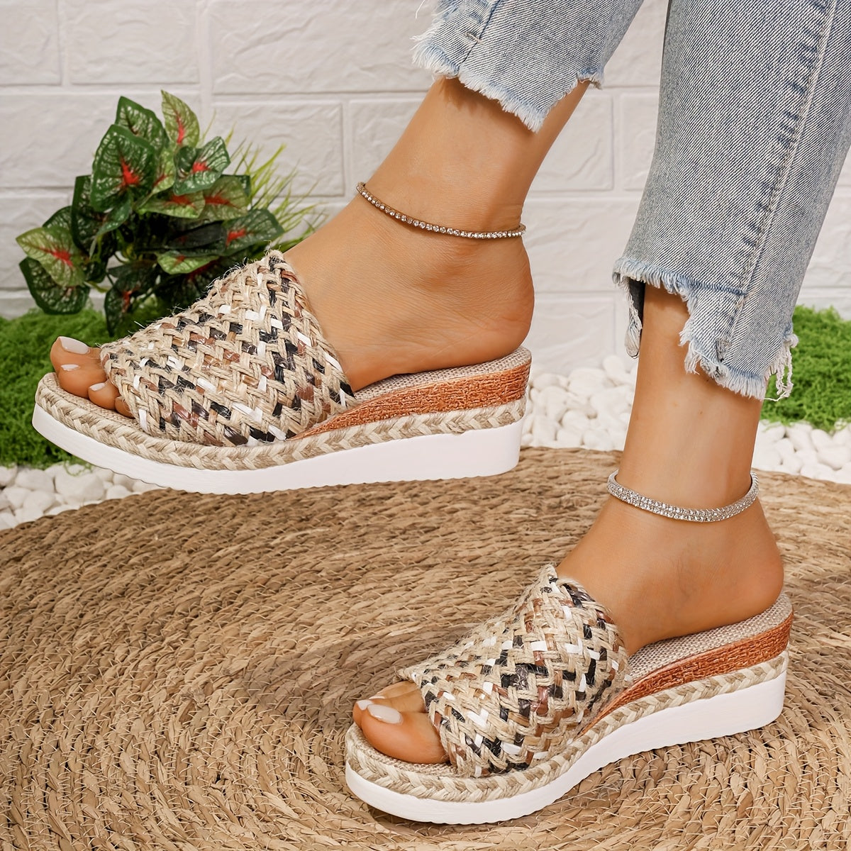 Elegant Women's Braided Heel Sandals