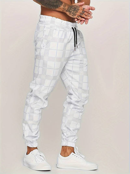 Men's Slim Fit Checkered Joggers