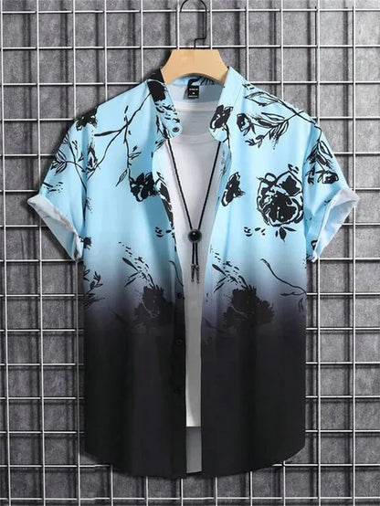 Men's Hawaiian Shirt 3D Flower Print Vibrant