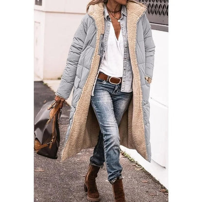 Women's Longline Puffer Jacket Sherpa Lining