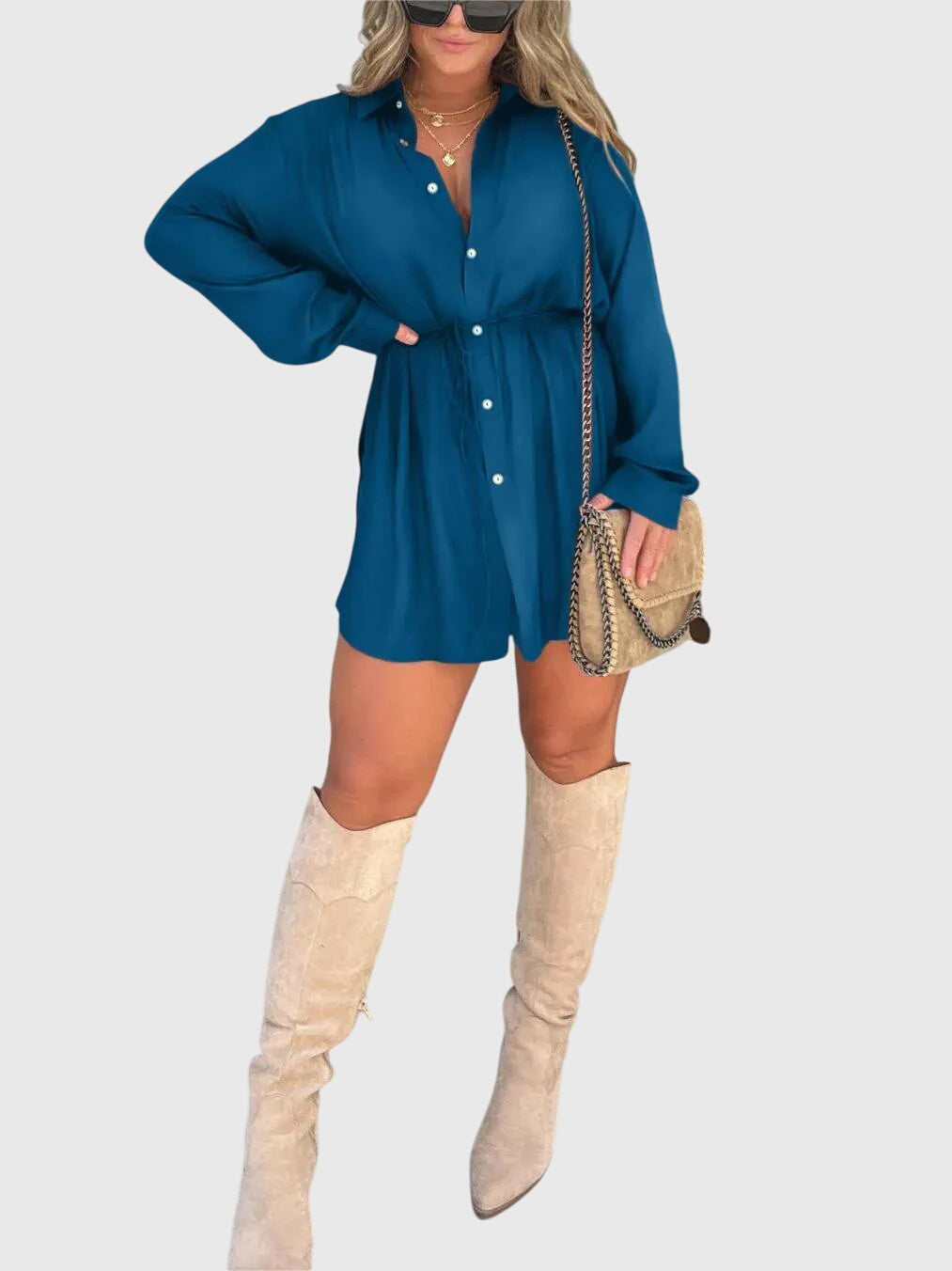 Ladies Classic Front Button Dress Shirt