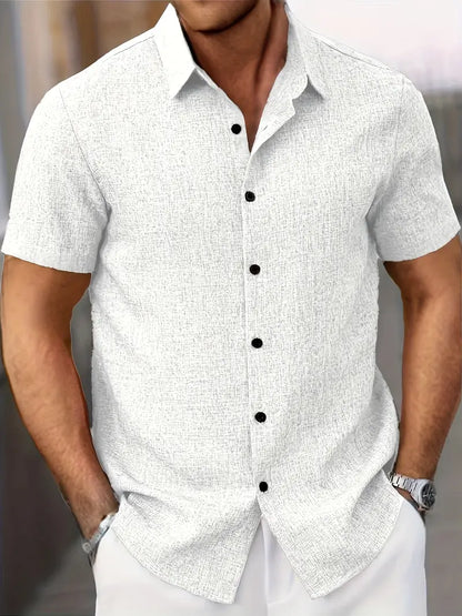 Men's Classic Short Sleeve Cotton Shirt - VibreMode