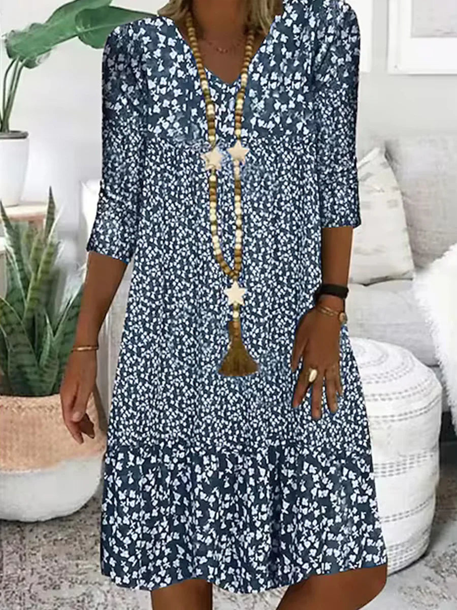Casual Floral V-Neck Summer Dress
