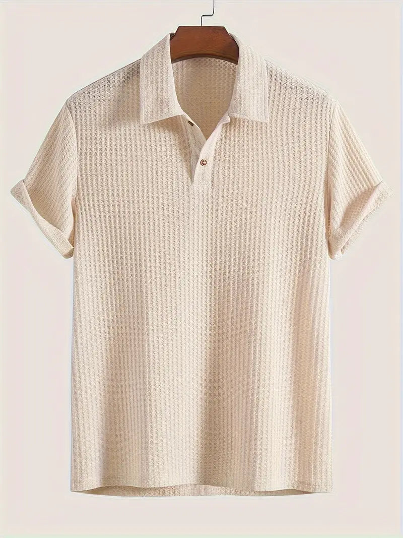 Men's Polo Shirt Solid Textured
