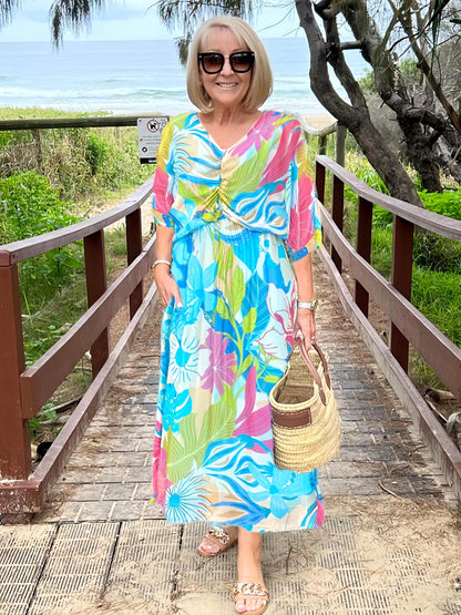 Casual Graphic Sleeveless Tunic Dress