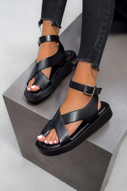 Comfortable Women's Flat Buckle Strap Sandals