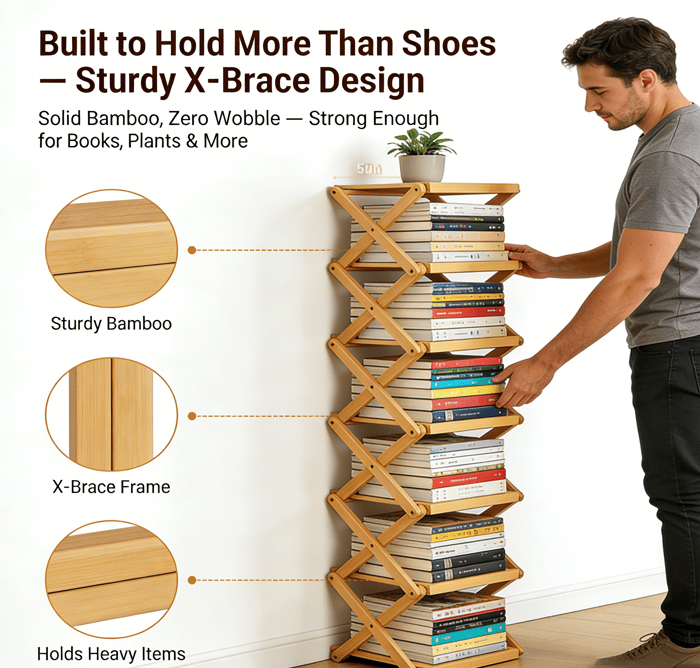 9 Tier Bamboo Storage Shelf No Assembly Required
