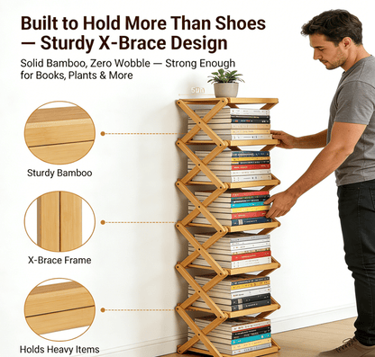 9 Tier Bamboo Storage Shelf No Assembly Required
