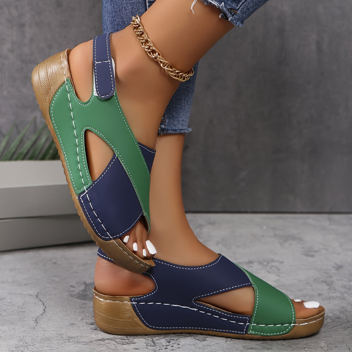 Women's Slingback Sandals Multi-Panel Open-Toe