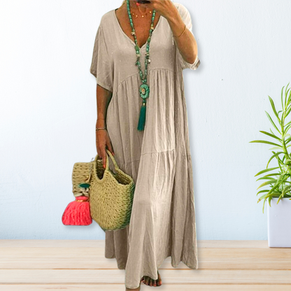 Women's Elegant Draped Dress - VibreMode