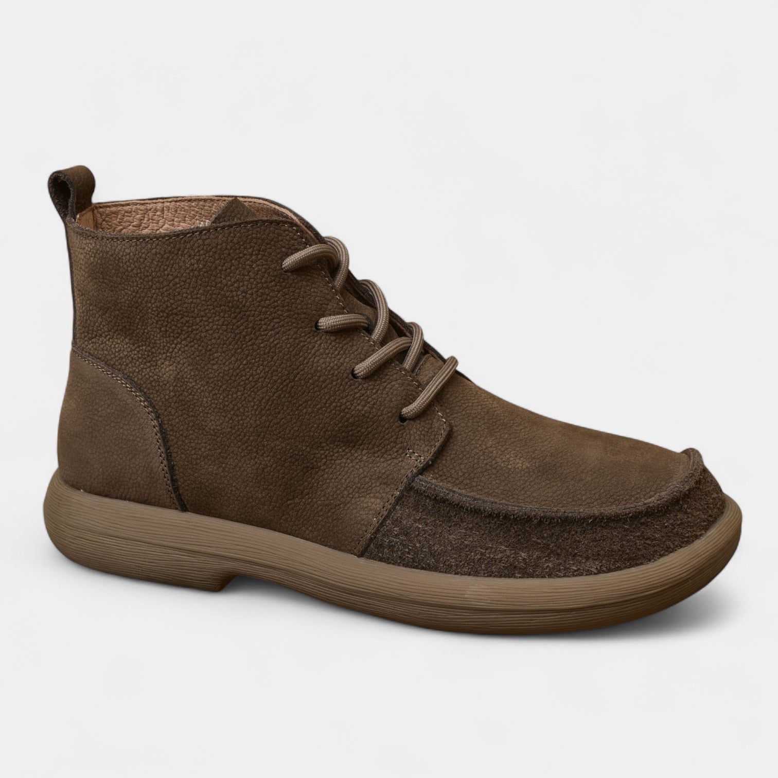 Men's Real Leather Comfort Ankle Boots Wide Fit Lace Up Shoes - VibreMode