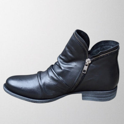 Women's Ankle Boots Rounded Toe Side Zipper
