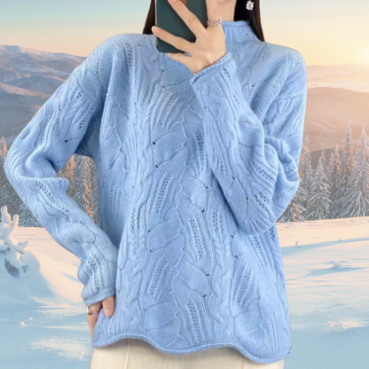 Women's Turtleneck Sweater Knit Detail