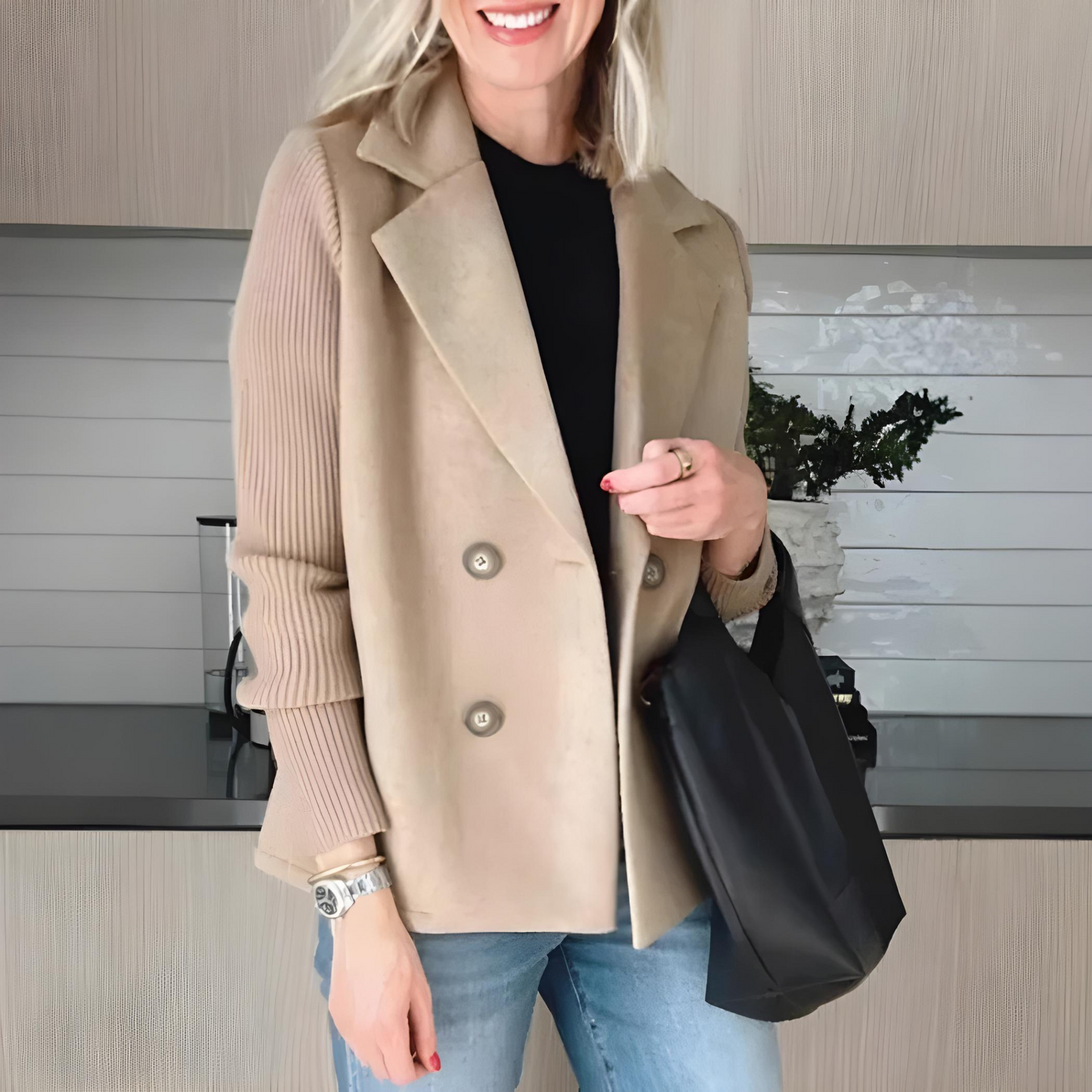 Women's Coat Structured Lapel Design