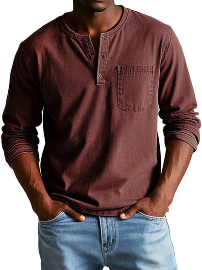 Classic Men's Spring Long Sleeve Tee Shirt