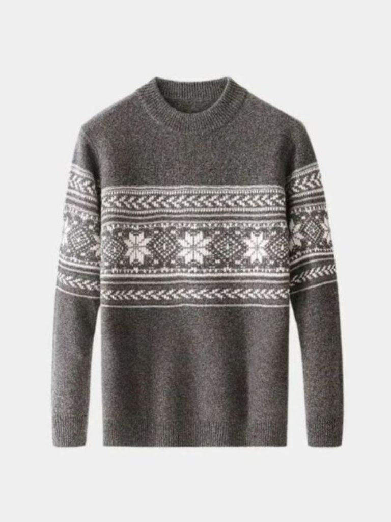 Colorful Patterned Crew Neck Sweater