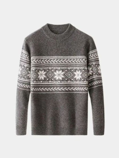 Colorful Patterned Crew Neck Sweater